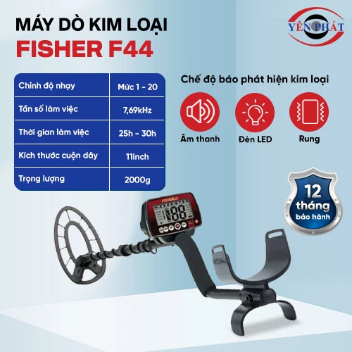 Máy dò kim loại dưới đất cao cấp Fisher F44 Mỹ 2