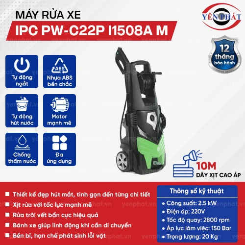Máy rửa xe gia đình nước lạnh IPC PW-C22P I1508A M 2