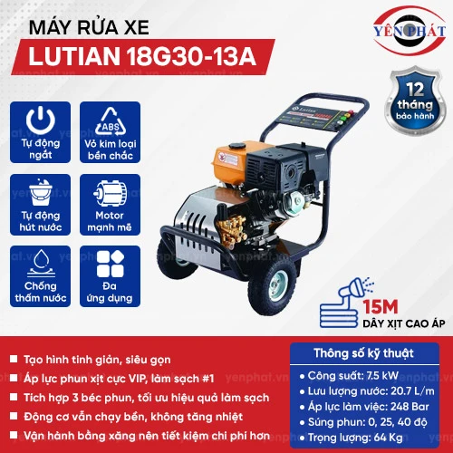 Máy rửa xe máy chạy xăng Lutian 18G30-13A 2