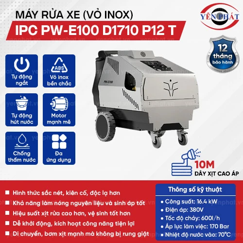 Máy rửa xe nước nóng IPC PW-E100 D1710 P12 T (vỏ inox) 2