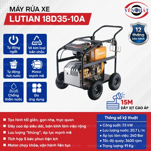 Máy rửa xe ô tô dầu Diesel LUTIAN 18D35-10A 2