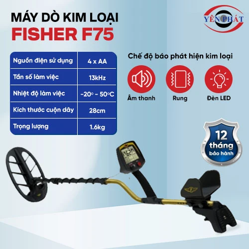 Máy dò kim loại dưới lòng đất siêu nhạy Fisher F75 2