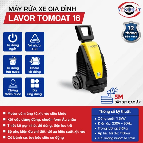 Máy phun rửa xe áp lực cao Lavor Tomcat 16 2