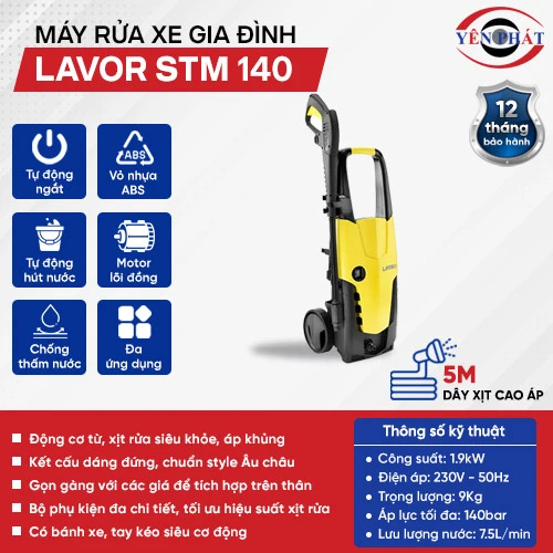 Máy rửa xe ô tô gia đình Lavor STM 140 2