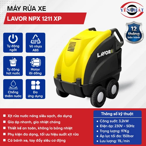 Máy xịt rửa xe ô tô áp lực cao LaVor NPX 1211 XP 2