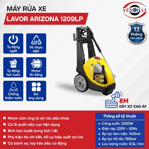 Máy phun rửa xe áp lực cao Lavor ARIZONA 1209LP 2