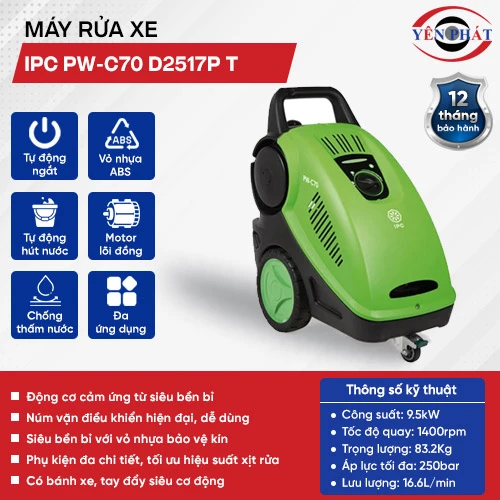 Máy rửa xe nước lạnh IPC PW-C70 D2517P T 2