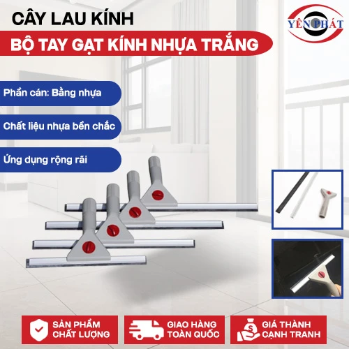 Bộ tay gạt kính nhựa trắng 2