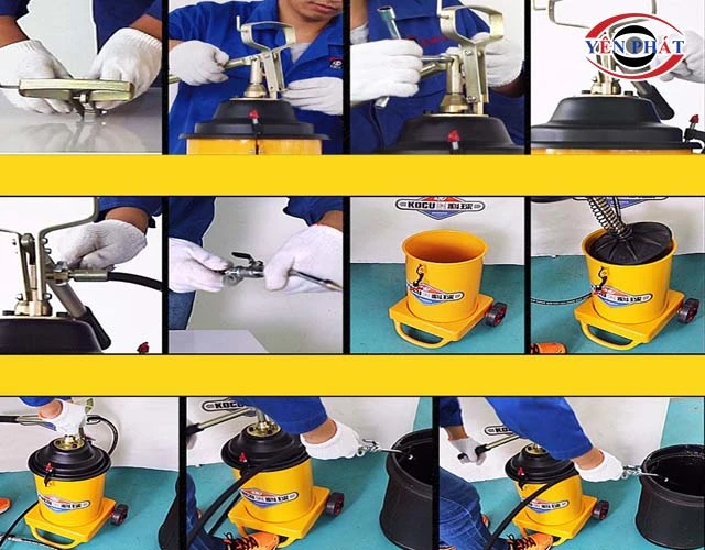 sử dụng máy bơm mỡ trục các đăng