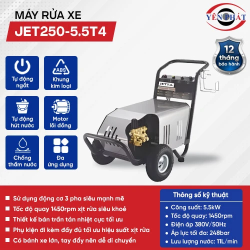 Máy rửa xe ô tô công nghiệp JET250-5,5T4 2