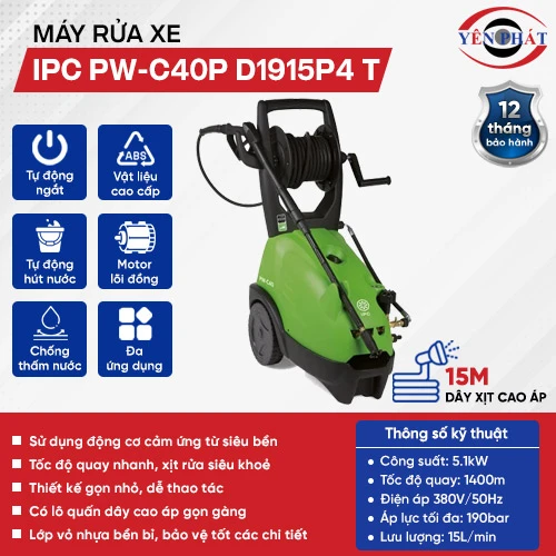 Máy rửa xe nước lạnh IPC PW-C40P D1915P4 T (có dây quấn) 2