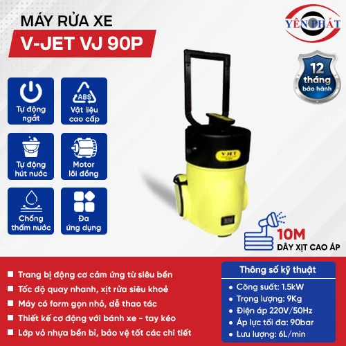 Máy bơm rửa xe mini V-Jet VJ 90P 2