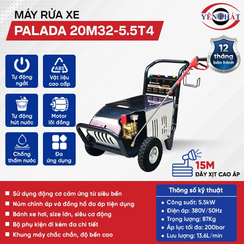 Máy bơm rửa xe chuyên nghiệp Palada 20M32-5.5T4 2