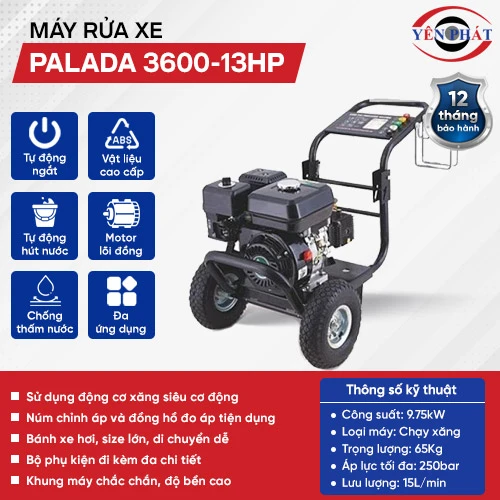Máy xịt rửa xe ô tô chính hãng Palada 3600-13HP 2