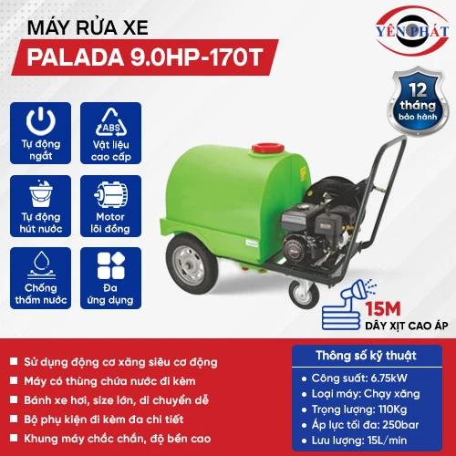 Máy phun rửa xe ô tô công nghiệp Palada 9.0HP-170T 2