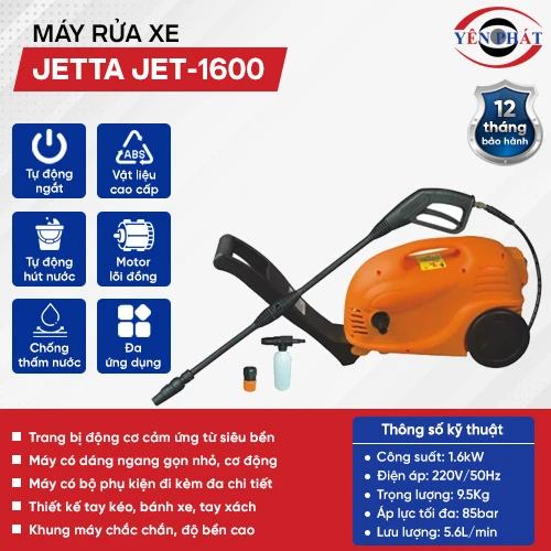 Máy xịt rửa xe máy mini gia đình JET-1600 2