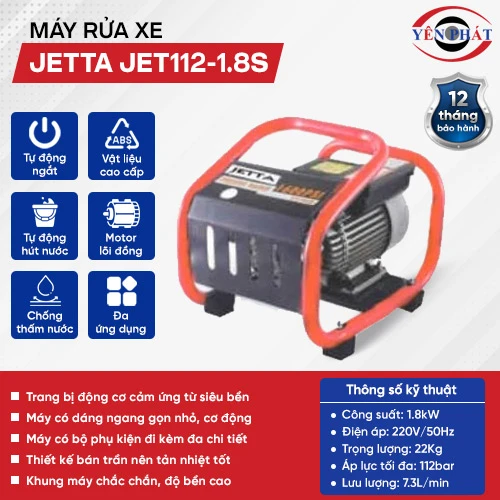 Máy xịt rửa xe ô tô gia đình JET112-1.8S 2