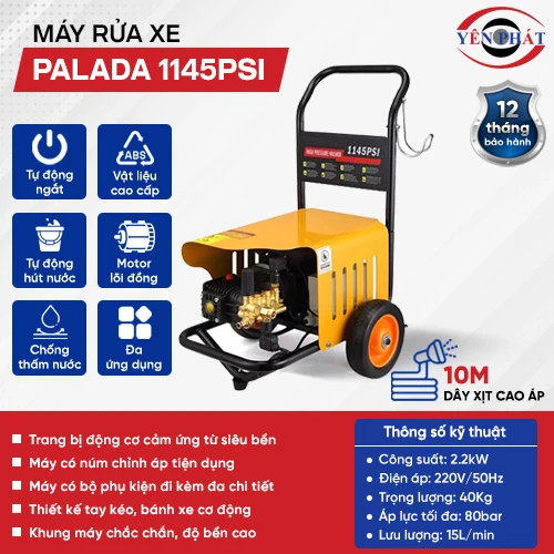 Máy rửa xe ô tô cao áp Palada 1145PSI 2