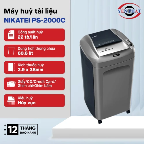 Máy hủy tài liệu công nghiệp NiKatei PS-2000C 2
