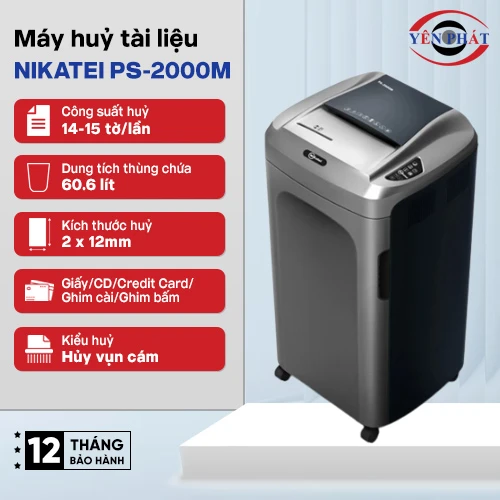 Máy hủy tài liệu công nghiệp NiKatei PS-2000M 2