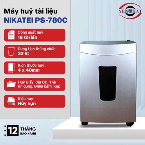 Máy hủy tài liệu công nghiệp NiKatei PS-780C 2