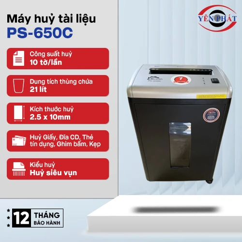 Máy huỷ tài liệu Silicon PS-650C 2