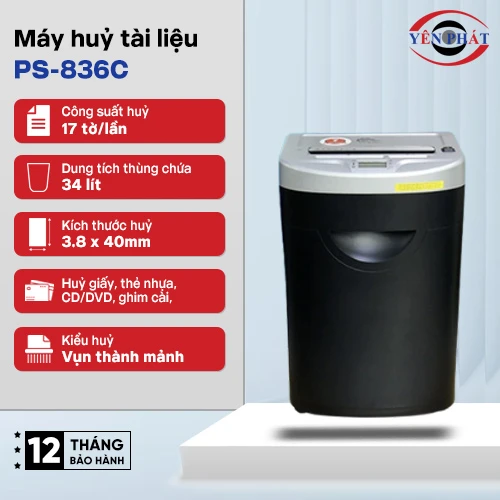 Máy huỷ tài liệu Silicon PS-836C 2
