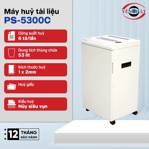 Máy hủy tài liệu văn phòng siêu bảo mật Silicon PS-5300C 2