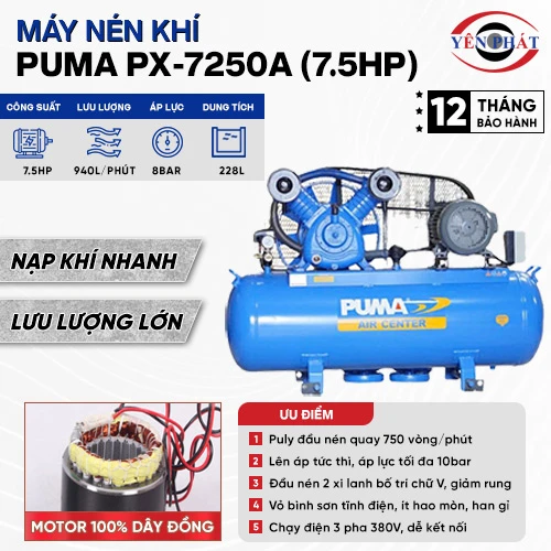 Máy nén khí PUMA PX-7250A (7.5HP) 2