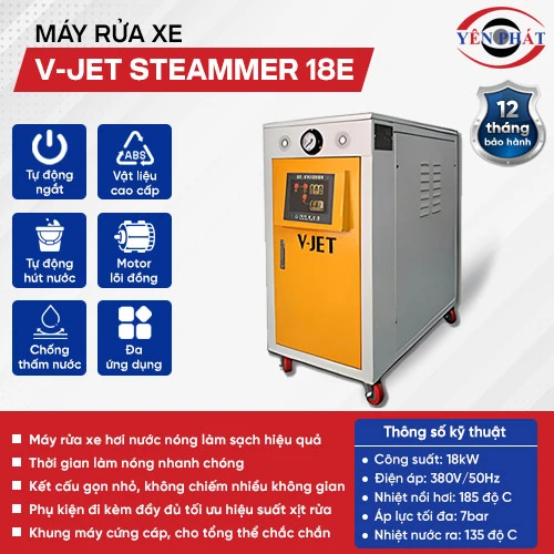 Máy rửa xe nhập khẩu V-JET STEAMMER 18E 2
