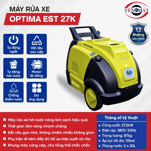 Máy rửa xe chuyên nghiệp Optima EST 27K 2