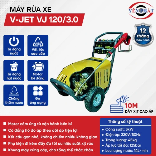 Máy rửa xe chuyên dụng V-JET VJ 120/3.0 2