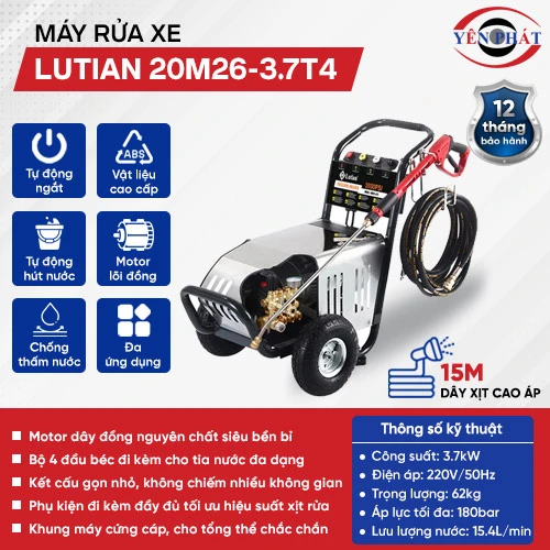 Máy xịt rửa xe áp lực cao Lutian 20M26-3.7T4 2