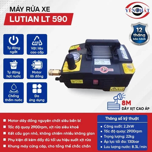 Máy rửa xe tăng áp mini gia đình LT 590 2