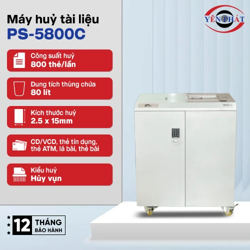 Máy hủy tài liệu chuyên dụng Silicon PS-5800C 2