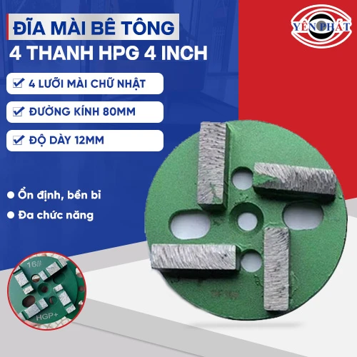 Đĩa mài sàn bê tông 4 thanh HPG 4 inch 2