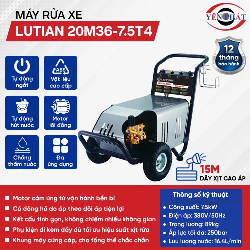 Máy xịt rửa xe ô tô công suất lớn Lutian 20M36-7.5T4 2