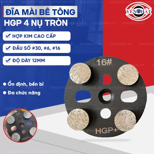 Đĩa mài bê tông HGP 4 nụ tròn cao cấp 2