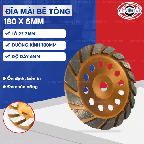 Đĩa mài sàn bê tông 180 x 6mm 2