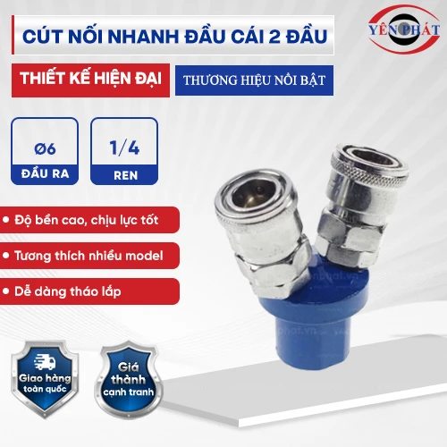 Cút nối nhanh đầu cái 2 đầu 2