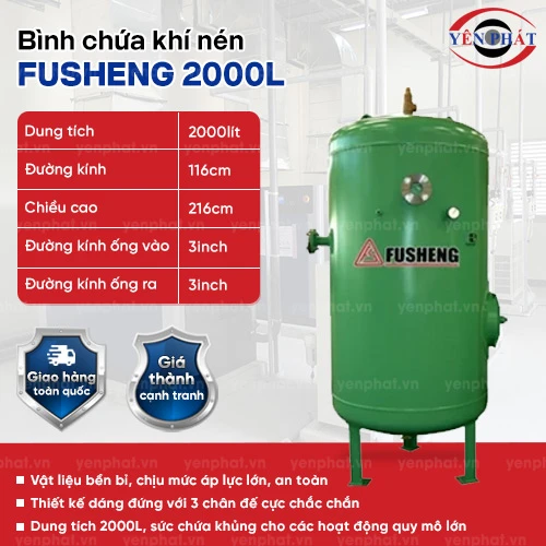 Bình chứa khí nén Fusheng 2000L 2