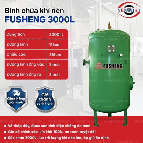 Bình chứa khí nén Fusheng 3000L 2