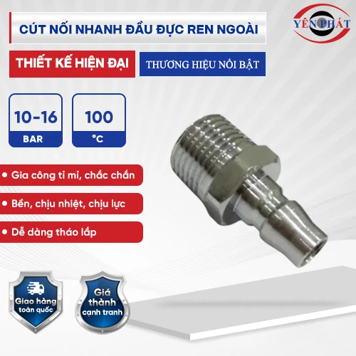 Cút nối nhanh đầu đực ren ngoài 2