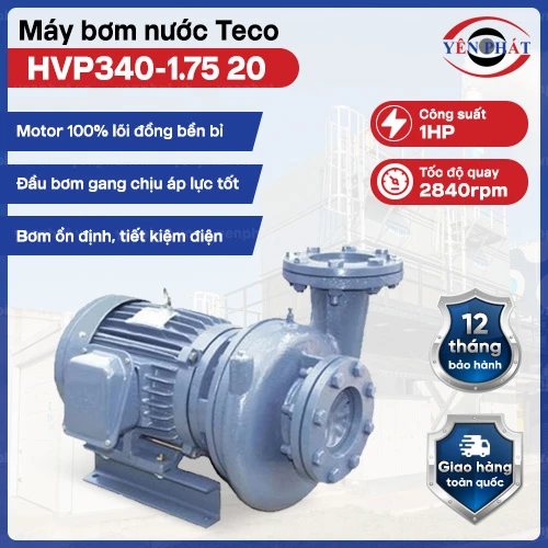 Máy bơm ly tâm Teco đầu gang 1HP HVP340-1.75 20 2