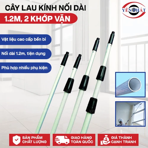 Cây nối dài lau kính 1.2m, 2 khớp vặn 2