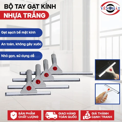 Bộ tay gạt kính nhựa trắng 2
