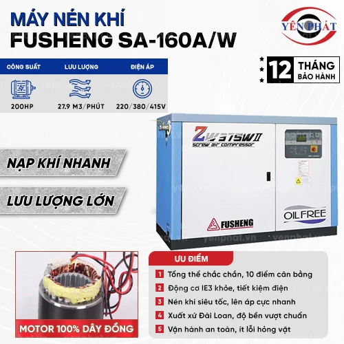 Máy nén khí Fusheng SA-160A/W 2