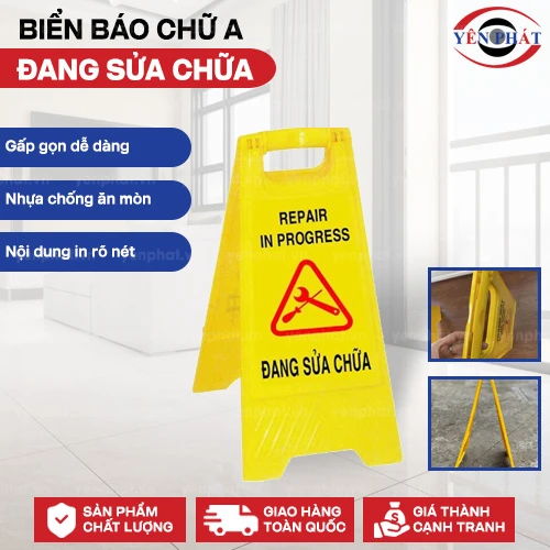 Biển báo chữ A đang sửa chữa 2