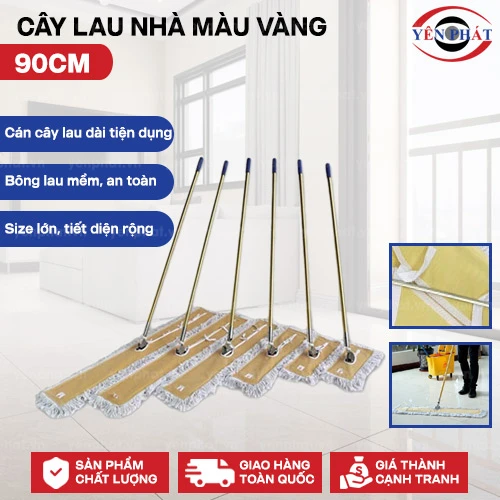 Cây lau nhà màu vàng 90 cm 2