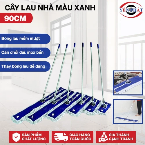 Cây lau nhà màu xanh 90 cm 2